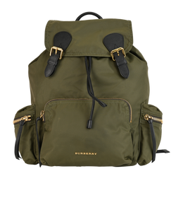 Logo Backpack, Nylon, Green, MII, DB, 2*